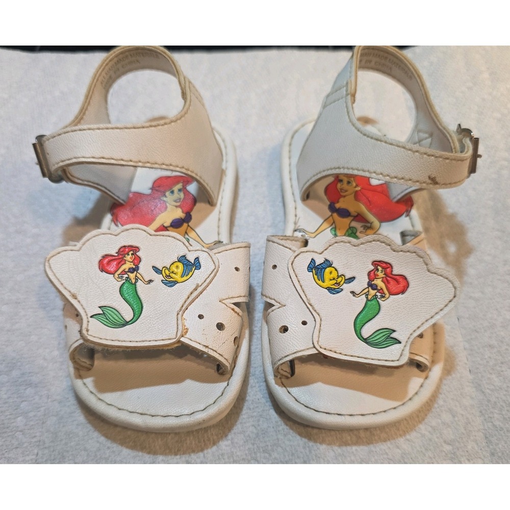 Vintage 90s Disney Little Mermaid Sandals Toddler Size 6 Seashell Character